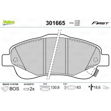 301665 VALEO Комплект гальмівних колодок дисковий гальм