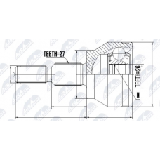 NPZ-FR-050 NTY Шарнирный комплект, Привідний вал