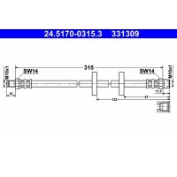 24.5170-0315.3 ATE Гальмівний шланг