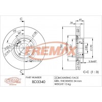 BD3340 FREMAX BRAKE DISC HIGH CARBON