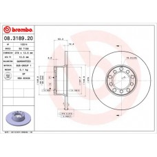 08.3189.20 BREMBO Гальмівний диск