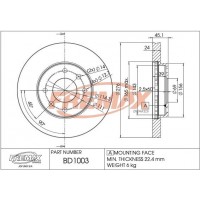 BD-1003 FREMAX Гальмівний диск