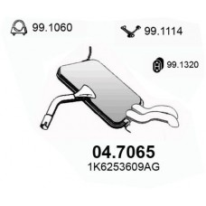 04.7065 ASSO Глушник вихлопних газів кінцевий