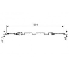 1 987 482 388 BOSCH Тросик, cтояночный тормоз