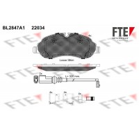 BL2847A1 FTE Комплект гальмівних колодок дисковий гальм