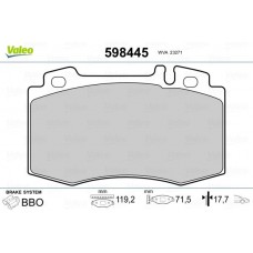 598445 VALEO КомплеК т гальмівних колодок, дискове гальмо