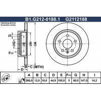B1.G212-0188.1 GALFER Гальмівний диск