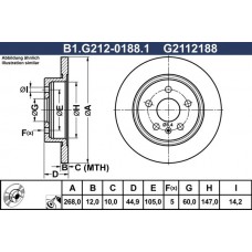B1.G212-0188.1 GALFER Гальмівний диск