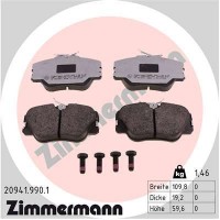 20941.990.1 ZIMMERMANN Комплект гальмівних колодок дисковий гальм