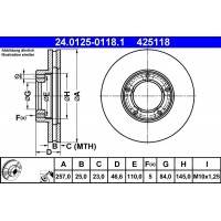 24.0125-0118.1 ATE Гальмівний диск