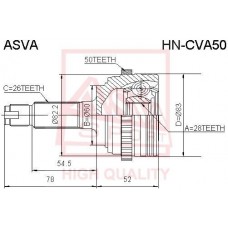 HN-CVA50 ASVA Шарнирный комплект, Привідний вал