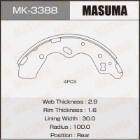MK-3388 MASUMA Комплект гальмівних колодок