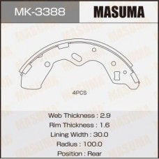 MK-3388 MASUMA Комплект гальмівних колодок