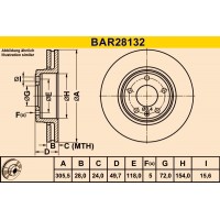 BAR28132 BARUM Гальмівний диск