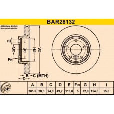BAR28132 BARUM Гальмівний диск