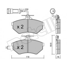 22-0050-4 METELLI Комплект гальмівних колодок дисковий гальм