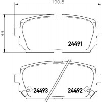 8DB 355 037-571 HELLA Комплект гальмівних колодок дисковий гальм