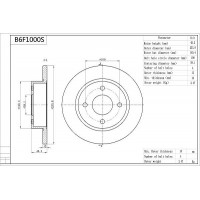 B6F1000S AISIN Гальмівний диск