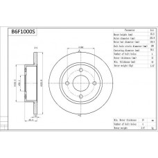 B6F1000S AISIN Гальмівний диск