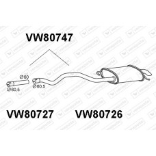 VW80747 VENEPORTE Глушник вихлопних газів кінцевий