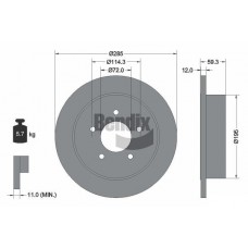 BDS1925 BENDIX Braking Гальмівний диск