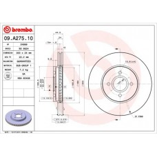 09.A275.10 BREMBO Гальмівний диск
