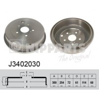 J3402030 NIPPARTS Гальмівний барабан
