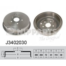 J3402030 NIPPARTS Гальмівний барабан
