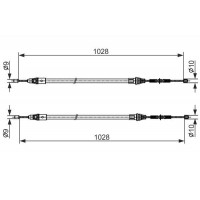 1 987 482 423 BOSCH Тросик, cтояночный тормоз