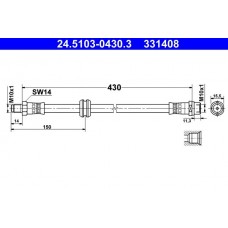 24.5103-0430.3 ATE Гальмівний шланг