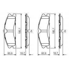 0 986 495 399 BOSCH Комплект гальмівних колодок дисковий гальм