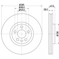 8DD 355 108-761 HELLA Гальмівний диск