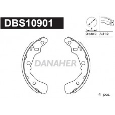 DBS10901 DANAHER Комплект гальмівних колодок