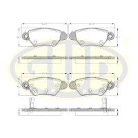 GBP880134 G.U.D. Комплект гальмівних колодок дисковий гальм