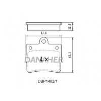 DBP1402/1 DANAHER Комплект гальмівних колодок дисковий гальм