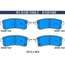 B1.G120-1592.2 GALFER КомплеК т гальмівних колодок, дискове гальмо