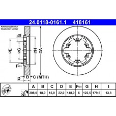 24.0118-0161.1 ATE Гальмівний диск