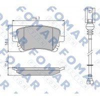 FO 936681 FOMAR Friction Комплект гальмівних колодок дисковий гальм