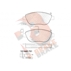 RB1440-701 R BRAKE Комплект гальмівних колодок дисковий гальм