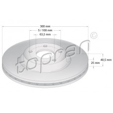 302 342 TOPRAN Гальмівний диск