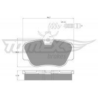 TX 10-381 TOMEX Brakes Комплект гальмівних колодок дисковий гальм