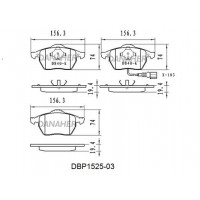 DBP1525-03 DANAHER Комплект гальмівних колодок дисковий гальм
