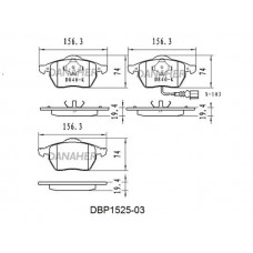 DBP1525-03 DANAHER Комплект гальмівних колодок дисковий гальм