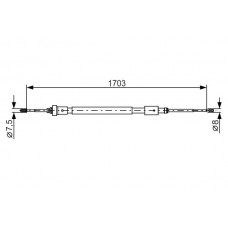 1 987 482 315 BOSCH Тросик, cтояночный тормоз