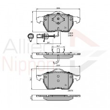 ADB11542 COMLINE Комплект гальмівних колодок дисковий гальм
