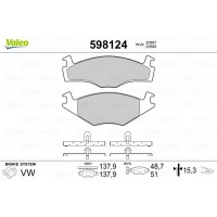 598124 VALEO Комплект гальмівних колодок дисковий гальм