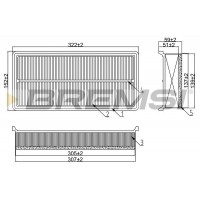 FA1280 BREMSI Повітряний фільтр