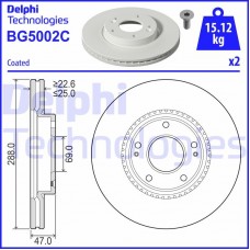 BG5002C DELPHI Гальмівний диск