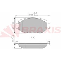 AA0668 BRAXIS Комплект гальмівних колодок дисковий гальм