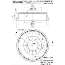 14.A675.10 BREMBO Гальмівний барабан